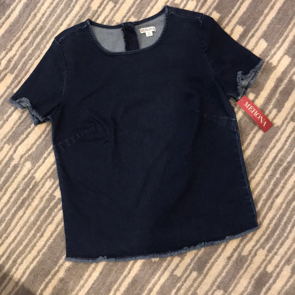 NWT Merona stretch dark denim top